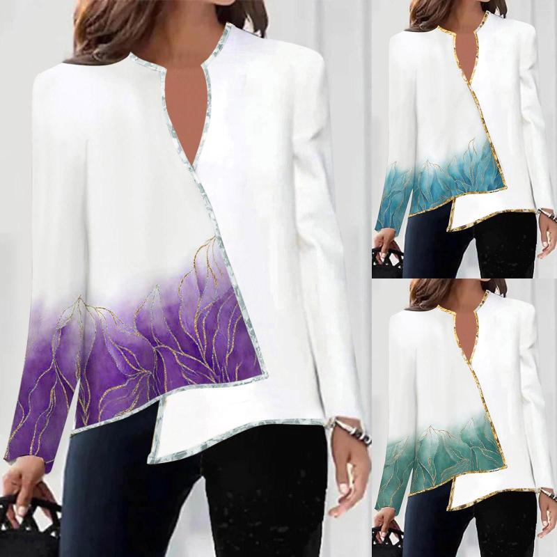 Women's Blouses Women Fashion V Neck Gradient Print Irregular Hem Long Sleeve Pullover Shirt Top Work Wear Casual White, Aq
Women's Blouses Women Fashion V Neck Gradient Print Irregular Hem Long Sleeve Pullover Shirt Top Work Wear Casual White, Aq