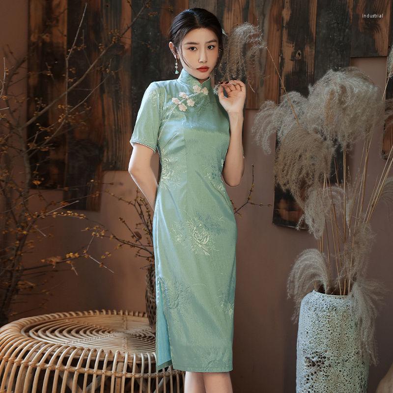 Ethnic Clothing 2023 Improved Chinese Qipao Long Printed Cheongsam Dress For Women Short Sleeve Sexy Elegant Party Casual Daily A398
Ethnic Clothing 2023 Improved Chinese Qipao Long Printed Cheongsam Dress For Women Short Sleeve Sexy Elegant Party Casual Daily A398