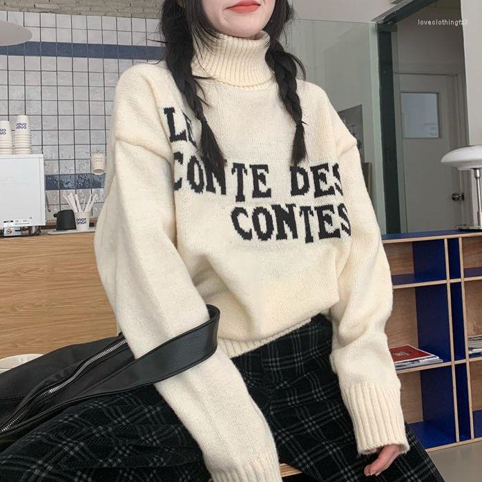 Women's Sweaters Women'S Winter Turtleneck Sweater Vintage Street Hip-Hop Letter Embroidery Korean Fashion Lazy Style Loose Pullover, White
Women's Sweaters Women'S Winter Turtleneck Sweater Vintage Street Hip-Hop Letter Embroidery Korean Fashion Lazy Style Loose Pullover, White
