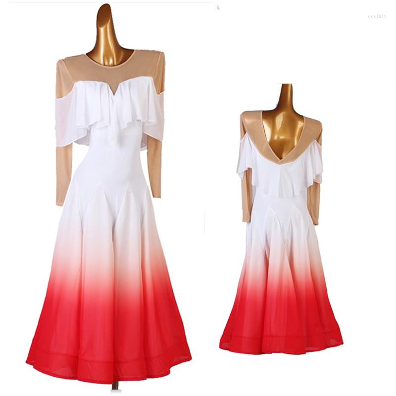 Stage Wear Ballroom Dance Dresses Foxtrot Dancing Skirt Women Waltz Dress Gradient Color Mq244, Red white
Stage Wear Ballroom Dance Dresses Foxtrot Dancing Skirt Women Waltz Dress Gradient Color Mq244, Red white