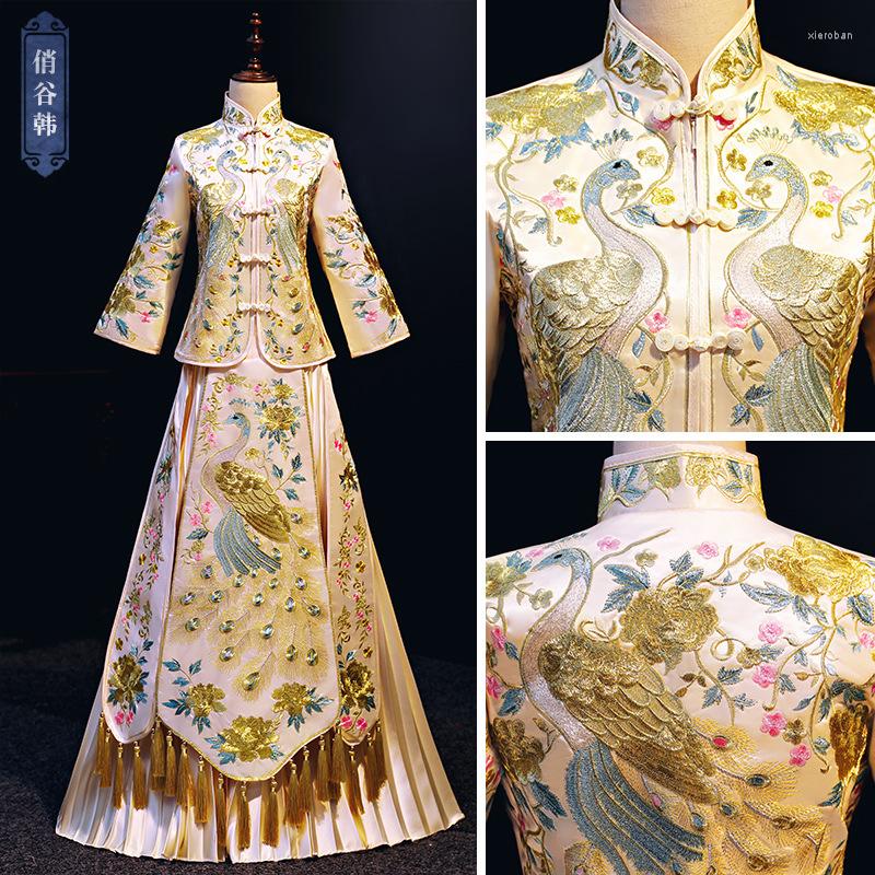 Ethnic Clothing Chinese Cheongsam Embroidery Wedding Dress For Women Bride Modest Exquisite Phoenix Plus Size Elegant Marriage Qipao Suit
Ethnic Clothing Chinese Cheongsam Embroidery Wedding Dress For Women Bride Modest Exquisite Phoenix Plus Size Elegant Marriage Qipao Suit