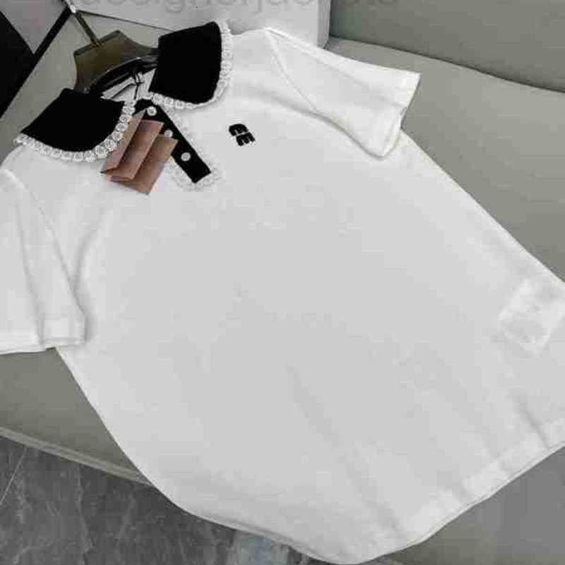 Women' Polos Designer 23 Spring/Summer New Polo Collar Contrast Lace Decoration Pearl Buckle Bubble Short Sleeve UX7K, White4
Women' Polos Designer 23 Spring/Summer New Polo Collar Contrast Lace Decoration Pearl Buckle Bubble Short Sleeve UX7K, White4