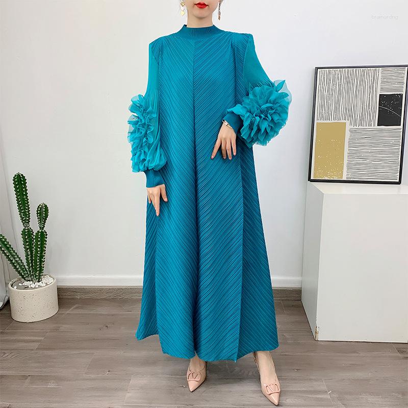 Casual Dresses Miyake Oversize Pleated Dress Round Neck Spliced Full Sleeve Long For Women 2023 Spring Clothes, Green
Casual Dresses Miyake Oversize Pleated Dress Round Neck Spliced Full Sleeve Long For Women 2023 Spring Clothes, Green
