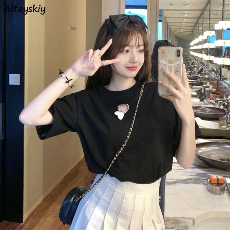 Women' T Shirts Love T-shirts Women Age-reducing Kawaii Hollow Out Sweet Casual Summer Fashion Streetwear Korean Style Students All-match, Black
Women' T Shirts Love T-shirts Women Age-reducing Kawaii Hollow Out Sweet Casual Summer Fashion Streetwear Korean Style Students All-match, Black