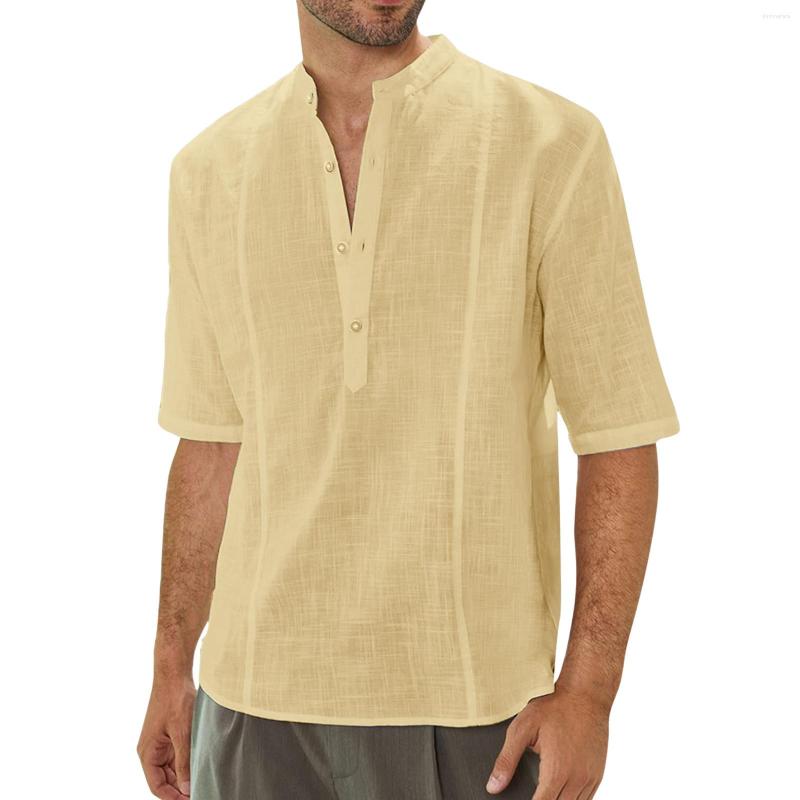 Men's Casual Shirts Faux Cotton Linen Shirt V-Neck Half Sleeve For Men Loose Camisas Blusas Breathable Vacation Holiday Tops 2023, Beige
Men's Casual Shirts Faux Cotton Linen Shirt V-Neck Half Sleeve For Men Loose Camisas Blusas Breathable Vacation Holiday Tops 2023, Beige