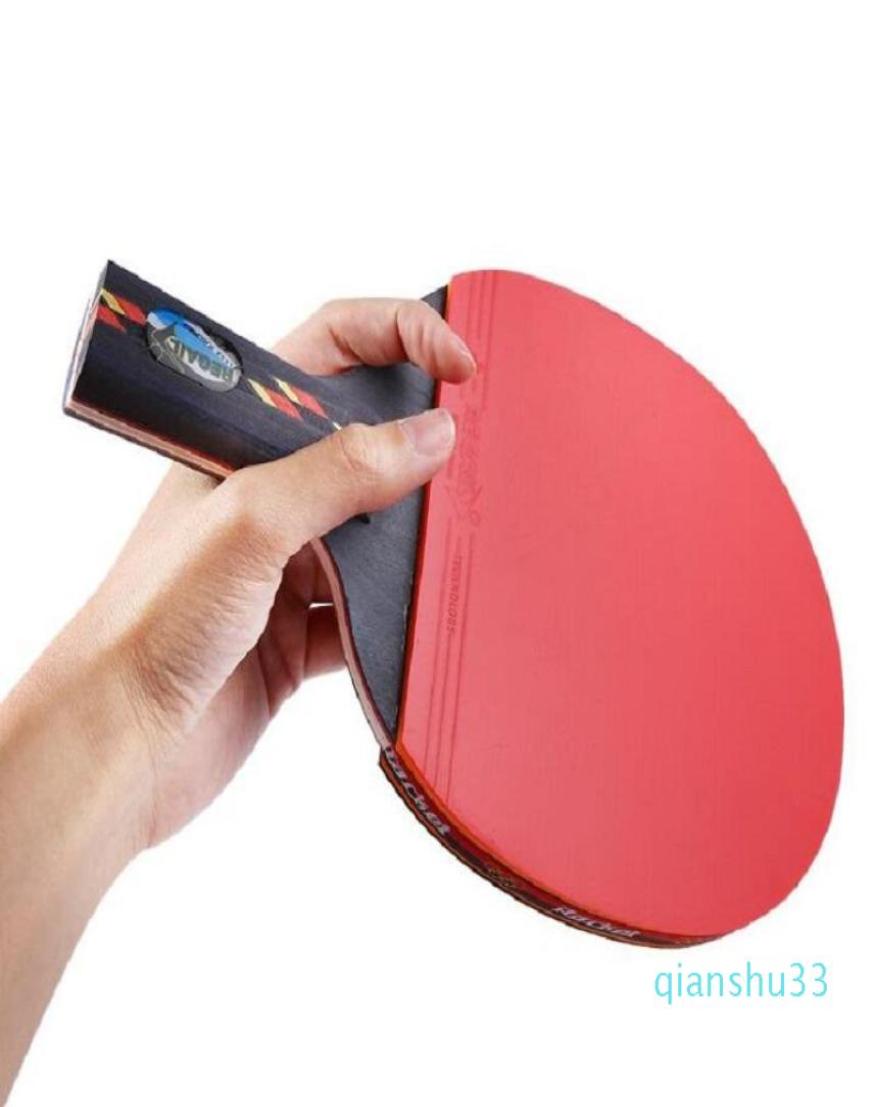 WholeLong Handle Shakehand Grip Tischtennisschläger Ping-Pong-Paddel Noppen aus Gummi Ping-Pong-Schläger mit Schlägertasche3520080