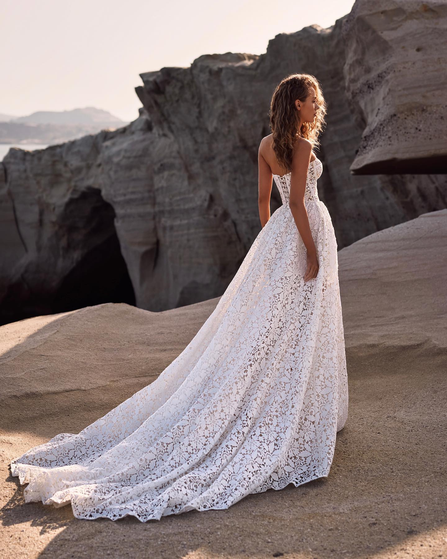 Milla Nova Bohemia A E Dresses For Bride Strapless Lace Wedding Dress Backless Designer Bridal Gowns Sweep Train