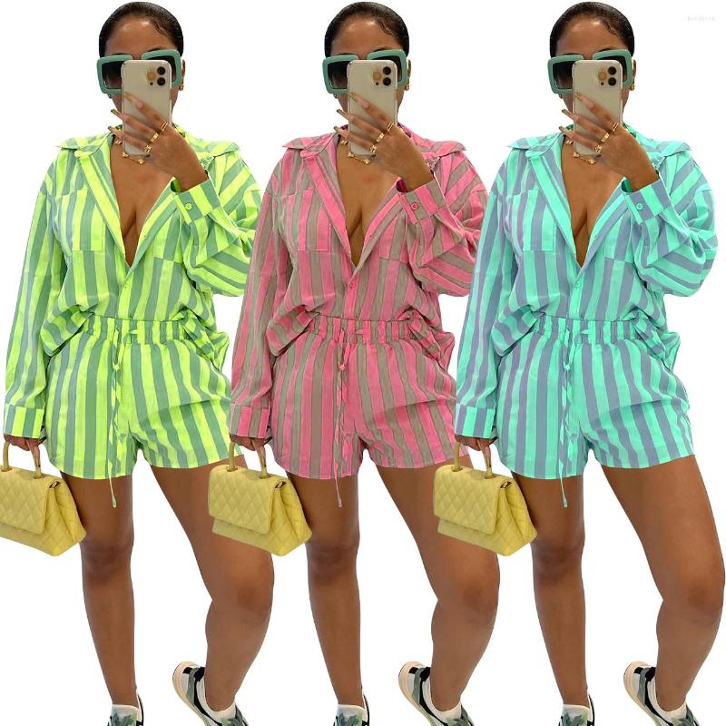 Women' Tracksuits Summer Autumn Women Stripes Shirt Two-piece Set Fashion Long Sleeves Shorts Elegant Office Lady Outfits, Blue
Women' Tracksuits Summer Autumn Women Stripes Shirt Two-piece Set Fashion Long Sleeves Shorts Elegant Office Lady Outfits, Blue