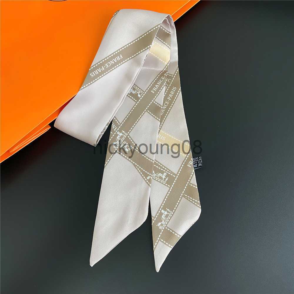 Bandanas 2023 Letter Printed Bag Strap Scarf Women Silk Scarf Headband Long Scarves Bag Accessories Ribbon x0628