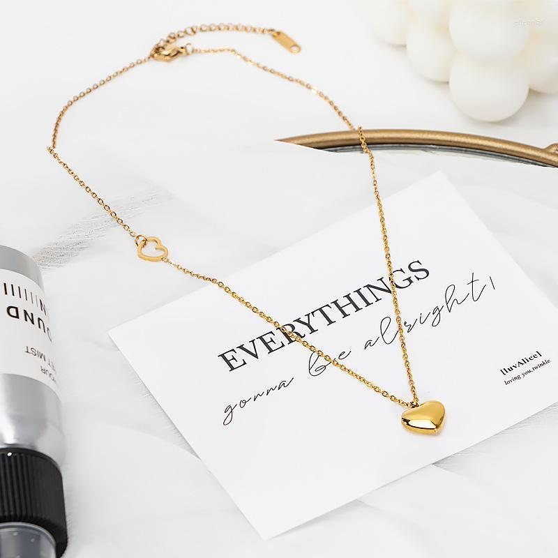 Pendant Necklaces High Quality Fashion 316L Stainless Steel Love Heart Necklace Gold Color Couple Choker Neckalces For Women Jewelry Gord22
Pendant Necklaces High Quality Fashion 316L Stainless Steel Love Heart Necklace Gold Color Couple Choker Neckalces For Women Jewelry Gord22