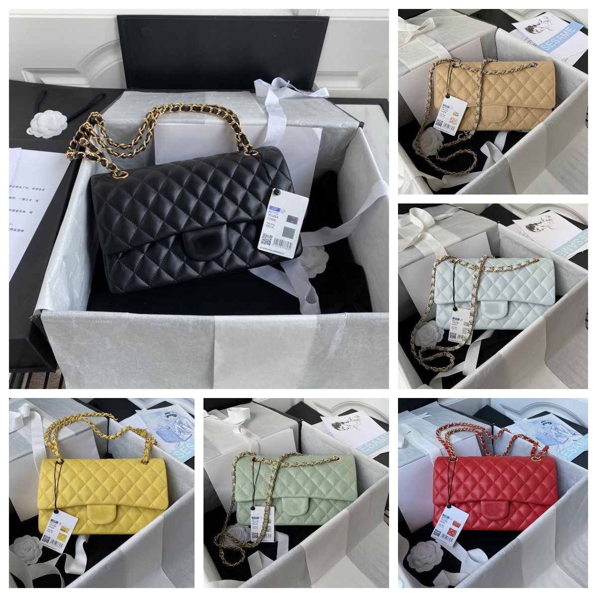 Designer Bag Women Caviar Shoulder Bags Cross Body With Chain Luxury Handbag Clutch Flap Totes Bags Channel Wallet Stripes Classic Flap Chanels Satchel Purses, Customize
Designer Bag Women Caviar Shoulder Bags Cross Body With Chain Luxury Handbag Clutch Flap Totes Bags Channel Wallet Stripes Classic Flap Chanels Satchel Purses, Customize
