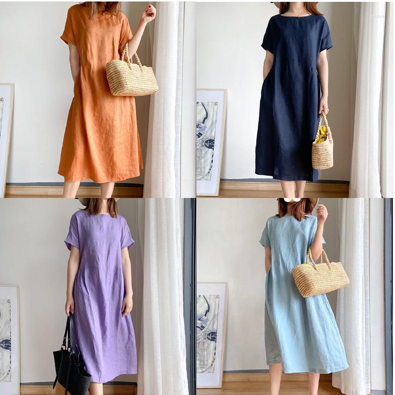 Casual Dresses Women O-Neckline Knee-length Cotton Dress -3XL Short Sleeve Loose Swing Female Straight, Lavender
Casual Dresses Women O-Neckline Knee-length Cotton Dress -3XL Short Sleeve Loose Swing Female Straight, Lavender