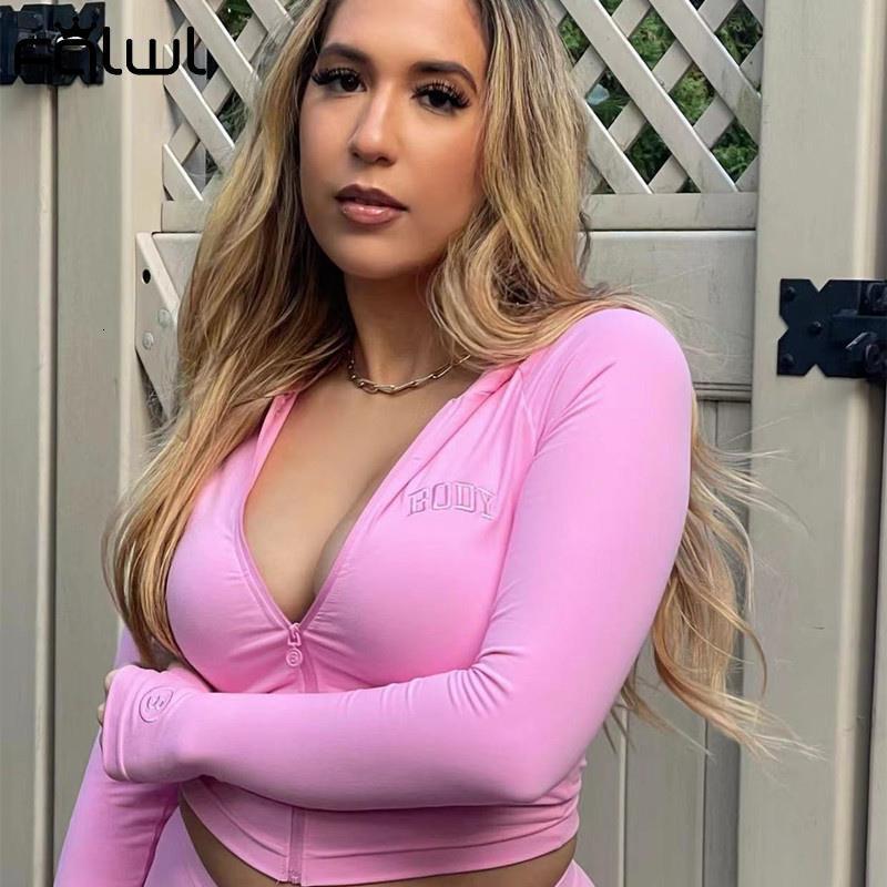 Women s Tracksuits FQLWL Womens Two 2 Piece Sets Sweatsuits Pink Winter Tracksuit For Women Outfits Long Sleeve Top Pants Suits Black Matching 230629