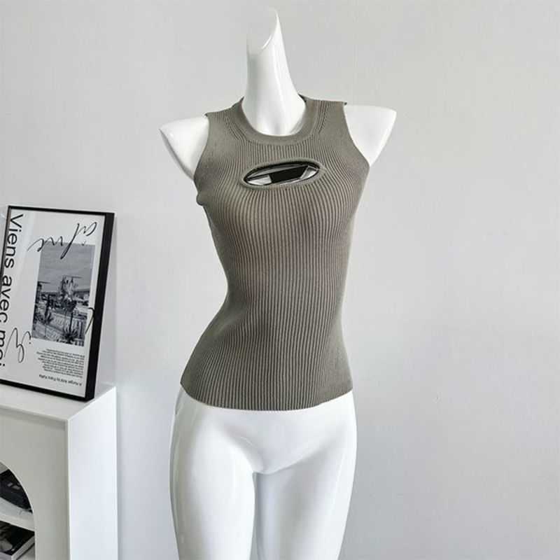 Designer Cropped Top Knit Tank Diesel T-shirt Hollow Out Tee Womens Knits Women Tops Sexy Sleeveless Yoga Summer Tees 1fx85fx85
Designer Cropped Top Knit Tank Diesel T-shirt Hollow Out Tee Womens Knits Women Tops Sexy Sleeveless Yoga Summer Tees 1fx85fx85