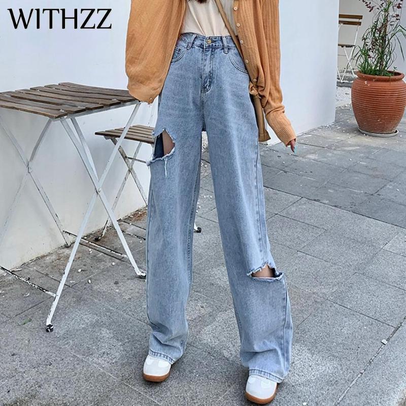 Women' Jeans WITHZZ Loose-Fit Vintage High Waist Straight Wide Leg Denim Pants Hole, Blue
Women' Jeans WITHZZ Loose-Fit Vintage High Waist Straight Wide Leg Denim Pants Hole, Blue