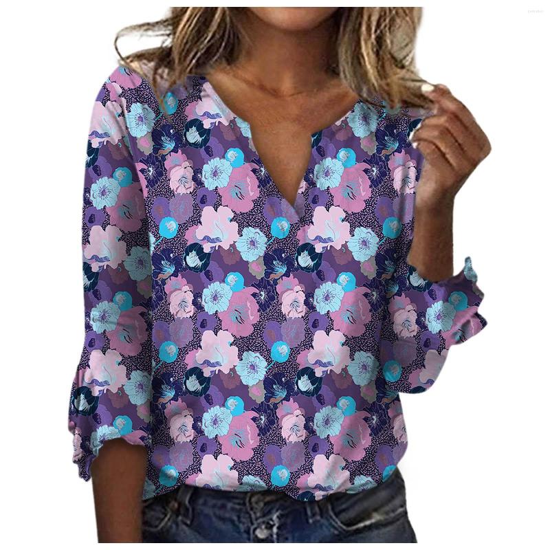 Women' T Shirts Ladies Loose Casual Three-Quarter Sleeves V-Neck T-Shirts Fashion Floral Print T-Shirt Top Female Comfort Large Size, Sky blue
Women' T Shirts Ladies Loose Casual Three-Quarter Sleeves V-Neck T-Shirts Fashion Floral Print T-Shirt Top Female Comfort Large Size, Sky blue