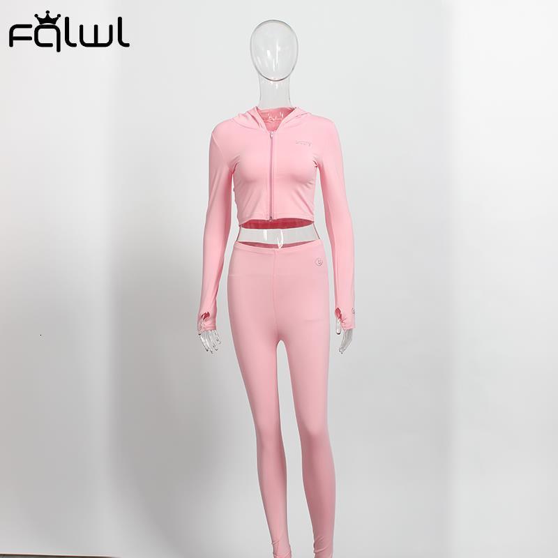 Women s Tracksuits FQLWL Womens Two 2 Piece Sets Sweatsuits Pink Winter Tracksuit For Women Outfits Long Sleeve Top Pants Suits Black Matching 230629