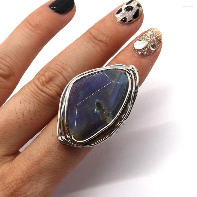 Cluster Rings Irregular Agate Natural Stone Fashion Jewelry Geometric Crystal Silver Color Wire Wrap Index Finger Ring For Women Gifts
Cluster Rings Irregular Agate Natural Stone Fashion Jewelry Geometric Crystal Silver Color Wire Wrap Index Finger Ring For Women Gifts