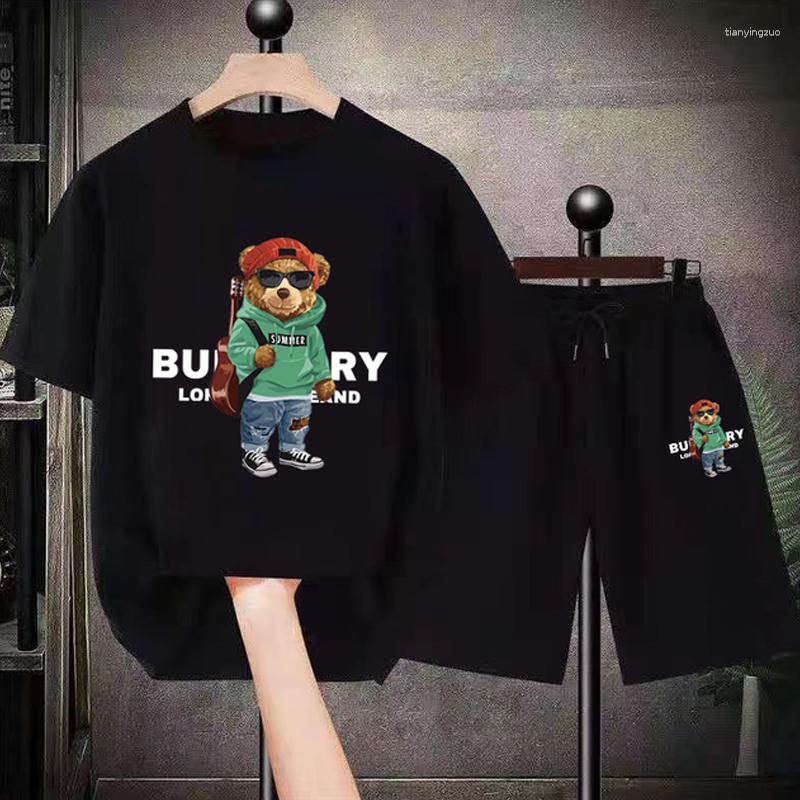 Men's Tracksuits Fashion Bear Graphic Short Tracksuit Luxury Cotton Outfit Y2K Streetwear T-Shirts Sets Summer Printed Sports Suits Clothes, Black shorts
Men's Tracksuits Fashion Bear Graphic Short Tracksuit Luxury Cotton Outfit Y2K Streetwear T-Shirts Sets Summer Printed Sports Suits Clothes, Black shorts
