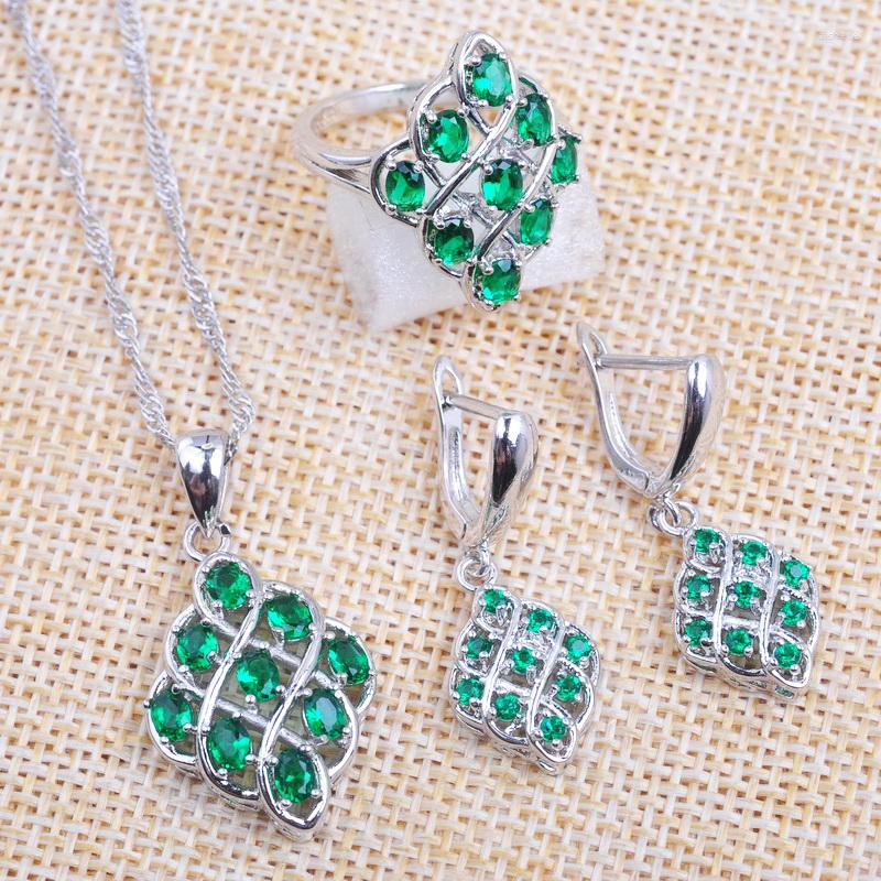 Necklace Earrings Set Russian Style For Women Special Green Crystal Cubic Zircon Ring Pendant 2023, Picture shown
Necklace Earrings Set Russian Style For Women Special Green Crystal Cubic Zircon Ring Pendant 2023, Picture shown