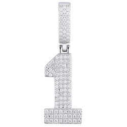 Elegant Dazzg Fine Jewelry Sterg Sier VVS Moissanite Dia Iced Out Arabic Numbers Pendant Charm Necklace For Men Women