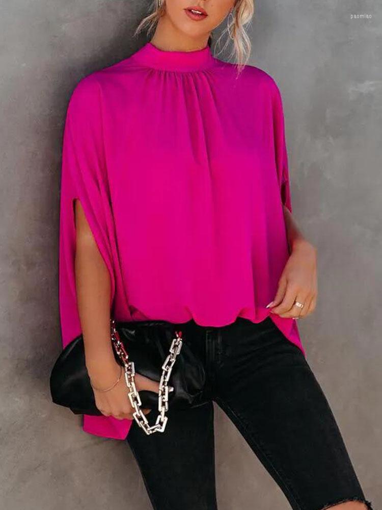 Women' T Shirts 2023 Spring Summer Women Casual Loose T-shirts Half Sleeve Mock Neck Batwing Plicated Detail, Hot pink
Women' T Shirts 2023 Spring Summer Women Casual Loose T-shirts Half Sleeve Mock Neck Batwing Plicated Detail, Hot pink