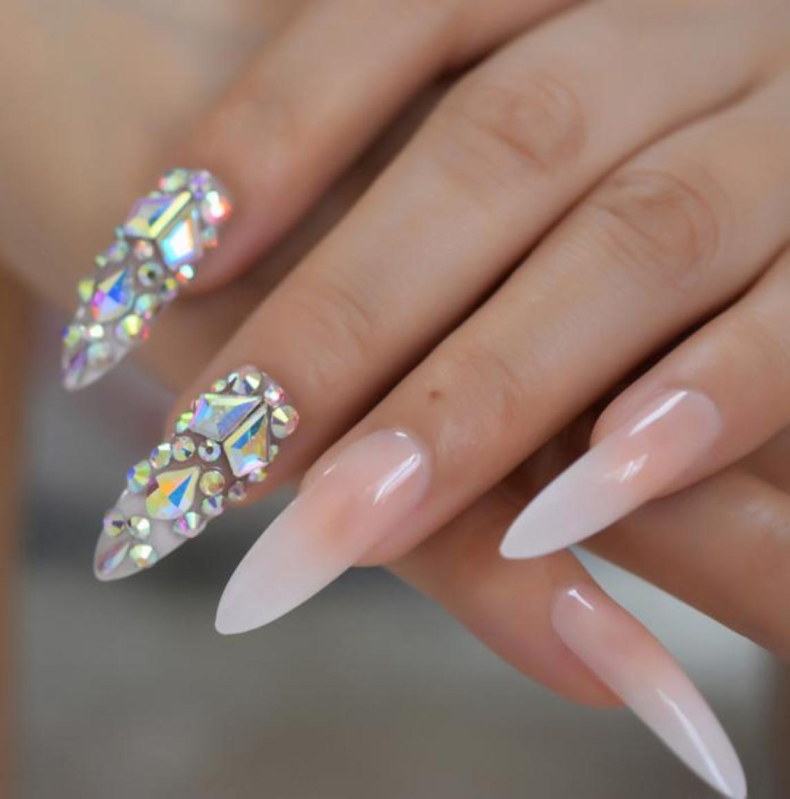 3D AB Gems Gradient Pink Nude Press on Nails Baby Ombre Extra Long Stiletto False Fake Nail Tips Pointed Fingers Nails7922110, Army green
3D AB Gems Gradient Pink Nude Press on Nails Baby Ombre Extra Long Stiletto False Fake Nail Tips Pointed Fingers Nails7922110, Army green