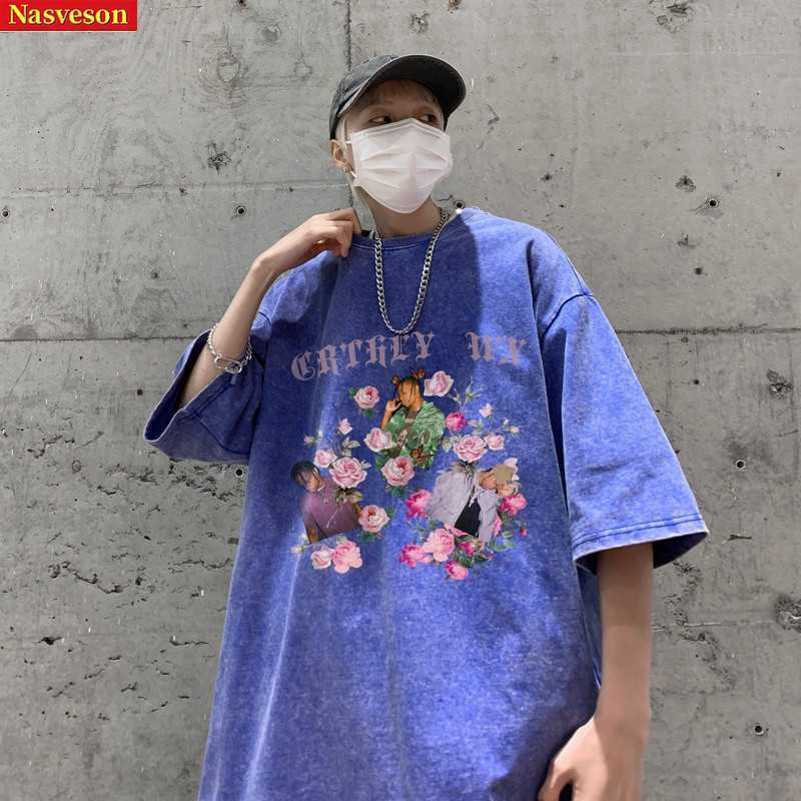 Washed Old American T-shirt High Street Men's Fashion Brand Short Sleeve Oversize 5/4 Sleeve stussys, Purple t876
Washed Old American T-shirt High Street Men's Fashion Brand Short Sleeve Oversize 5/4 Sleeve stussys, Purple t876