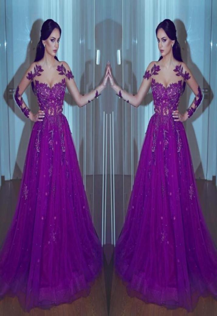 Charming Purple Prom Dresses Illusion Long Sleeves Lace Beading Formal Evening Gowns A Line Jewel Neck Chiffon Skirt1129194, Water melon
Charming Purple Prom Dresses Illusion Long Sleeves Lace Beading Formal Evening Gowns A Line Jewel Neck Chiffon Skirt1129194, Water melon