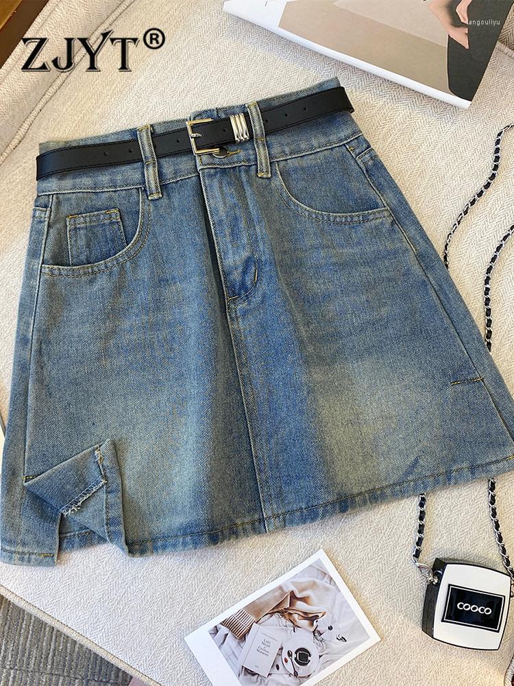 Skirts ZJYT Street Style Mini Denim For Women 2023 Korean Fashion High Waist Casual Holiday Short Faldas Para Mujer Plus Size, Blue
Skirts ZJYT Street Style Mini Denim For Women 2023 Korean Fashion High Waist Casual Holiday Short Faldas Para Mujer Plus Size, Blue