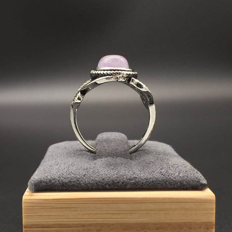 With Side Stones HuiSept Vintage 925 Silver Ring Amethyst Gemstone Flower Shaped Fashion Jewellery Rings for Female Wedding Party Gift Wholesale 23062