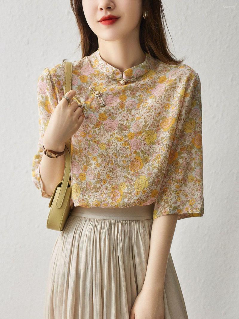 Ethnic Clothing 2023 Chinese Style Chiffon Shirt Women's Short-sleeved Summer Qipao Printed Loose Button Top
Ethnic Clothing 2023 Chinese Style Chiffon Shirt Women's Short-sleeved Summer Qipao Printed Loose Button Top