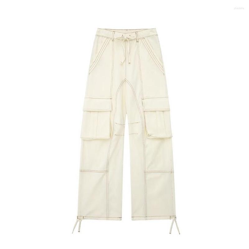 Women's Pants PB&ZA Women 2023 Summer Fashion Sewing Decorative Overalls Retro High Waist Chic Drawstring Mujer Trousers, Beige
Women's Pants PB&ZA Women 2023 Summer Fashion Sewing Decorative Overalls Retro High Waist Chic Drawstring Mujer Trousers, Beige