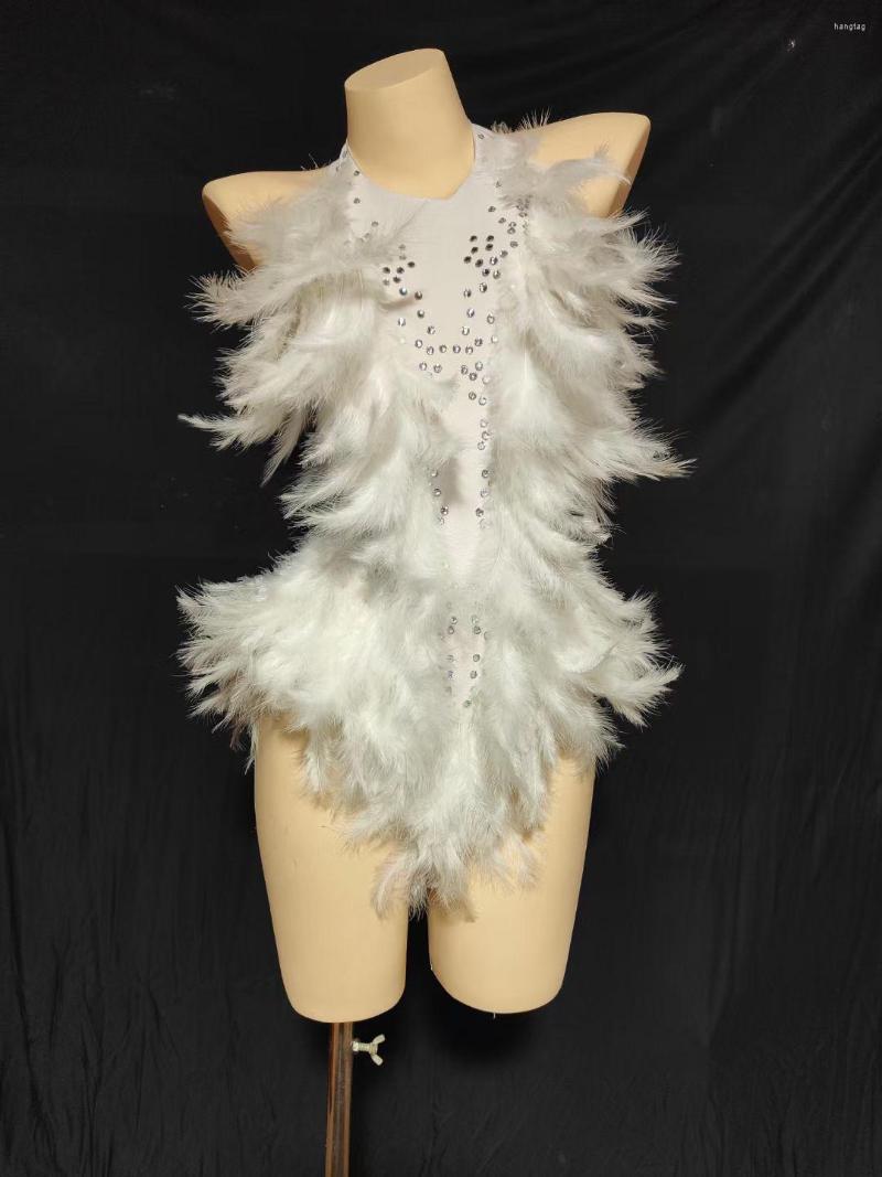 Stage Wear White Rhinestone Bodysuits With Feather Drag Queen Costume Dancer Performance Showgirl Stretch Outfit Bar Nightclub, Ivory
Stage Wear White Rhinestone Bodysuits With Feather Drag Queen Costume Dancer Performance Showgirl Stretch Outfit Bar Nightclub, Ivory