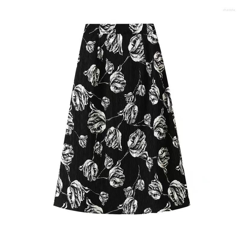 Skirts Chiffon Floral Print Skirt Women's Summer Split Pleated Elastic High Waist A-line Medium Length A Line Plissee 2023, Beige
Skirts Chiffon Floral Print Skirt Women's Summer Split Pleated Elastic High Waist A-line Medium Length A Line Plissee 2023, Beige