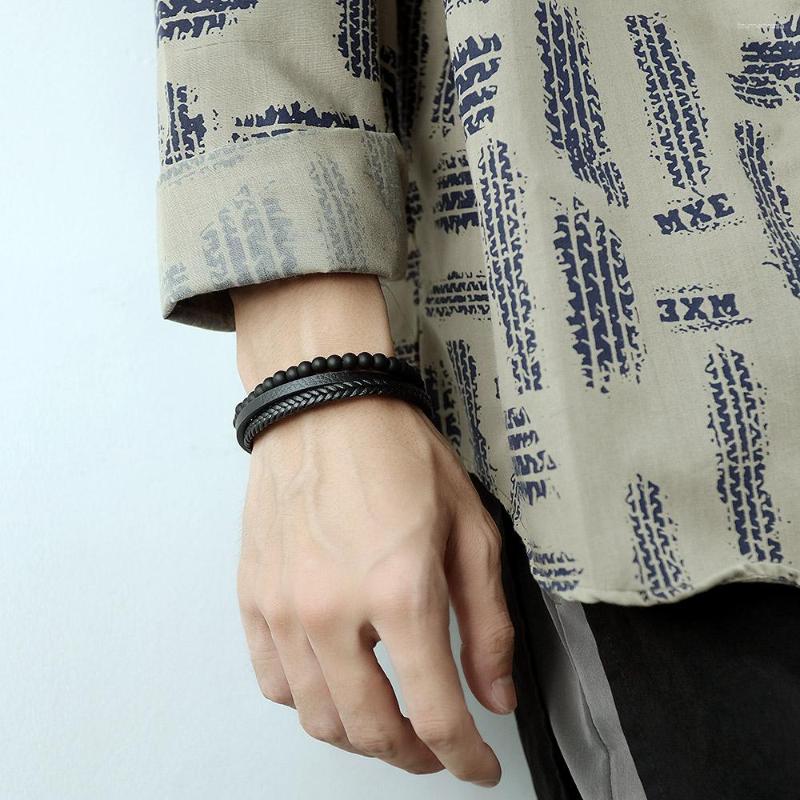 Charm Bracelets JIALY European Fashion Men's Leather Bracelet With Magnetic Buckle Black Bead For Men Jewelry
Charm Bracelets JIALY European Fashion Men's Leather Bracelet With Magnetic Buckle Black Bead For Men Jewelry