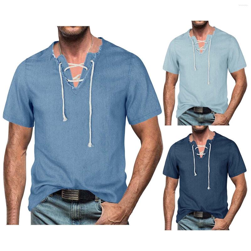 Men' T Shirts Fashionable And Comfortable V Neck Lace Up Tassel Shirt Pack Men For Tall, Blue
Men' T Shirts Fashionable And Comfortable V Neck Lace Up Tassel Shirt Pack Men For Tall, Blue