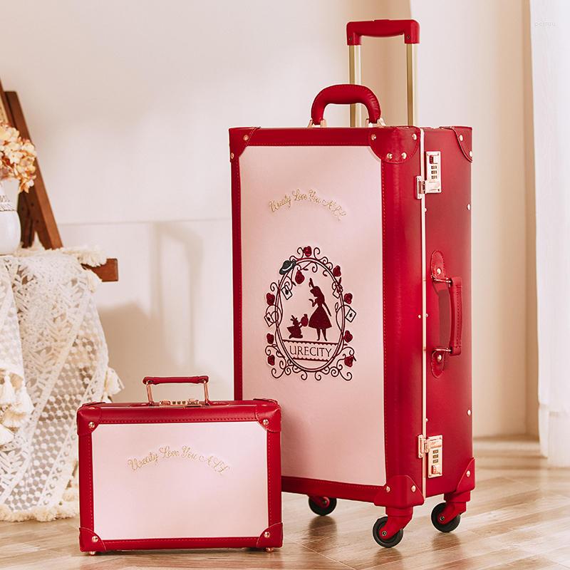 Suitcases Red Suitcase With Handbag Wedding Dowry Luggage Box Leather High End Pull Rod Combination Case A Pair Of Bride
Suitcases Red Suitcase With Handbag Wedding Dowry Luggage Box Leather High End Pull Rod Combination Case A Pair Of Bride