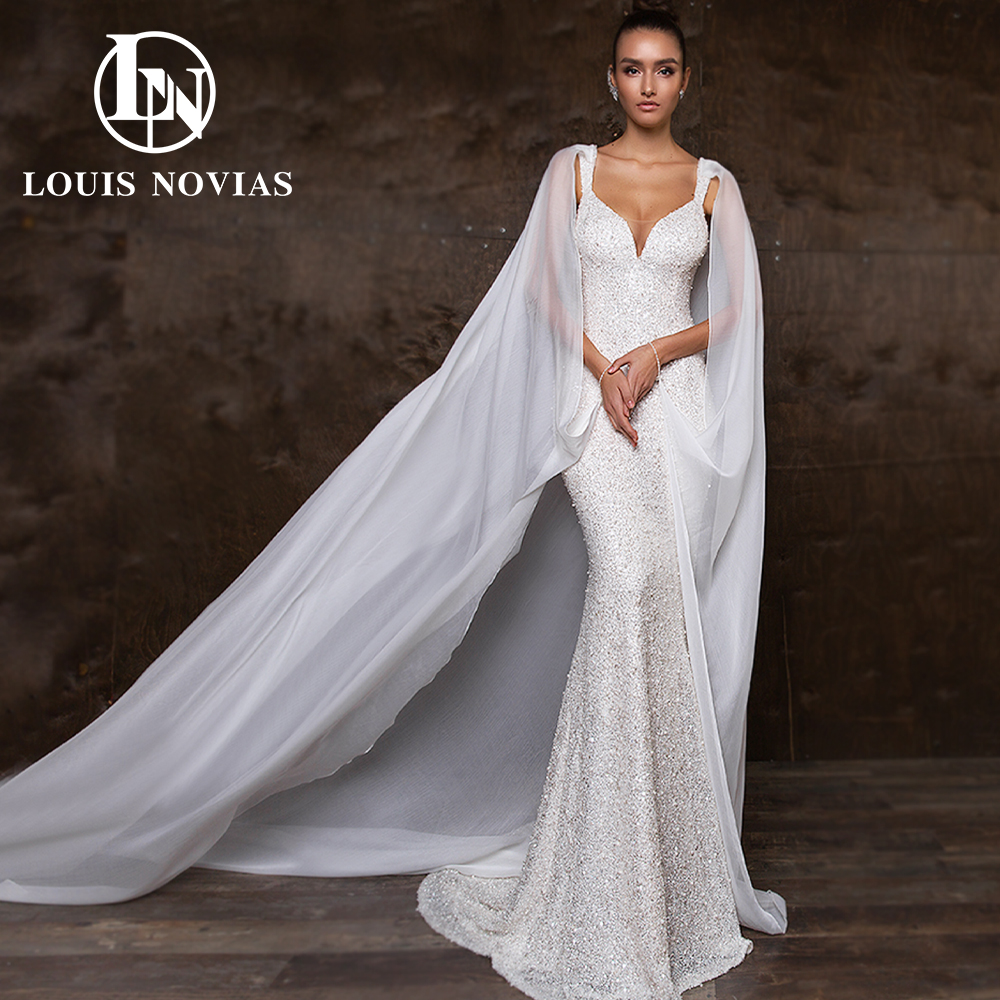Modern Mermaid Wedding Dress 2023 Sexy Sparkling Tulle Mit Cape Beading Sweetheart Backless Dress for Bride Vestidos De Novia, White
Modern Mermaid Wedding Dress 2023 Sexy Sparkling Tulle Mit Cape Beading Sweetheart Backless Dress for Bride Vestidos De Novia, White