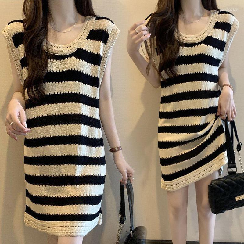 Casual Dresses Woman Fashion Style Sleeveless Summer Striped Bodycon Dress Female Slim Stripe Ladies Robe Vestidos G05, Black
Casual Dresses Woman Fashion Style Sleeveless Summer Striped Bodycon Dress Female Slim Stripe Ladies Robe Vestidos G05, Black