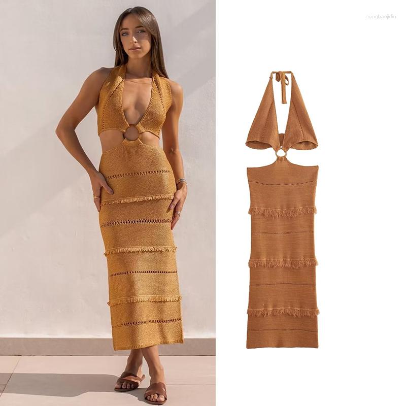 Casual Dresses Summer Dress Women' 2023 Neck-Hanging Knitting Tube Top Holiday Elegant Youth Street Chic Hollow Tight-Fitting, Brown
Casual Dresses Summer Dress Women' 2023 Neck-Hanging Knitting Tube Top Holiday Elegant Youth Street Chic Hollow Tight-Fitting, Brown