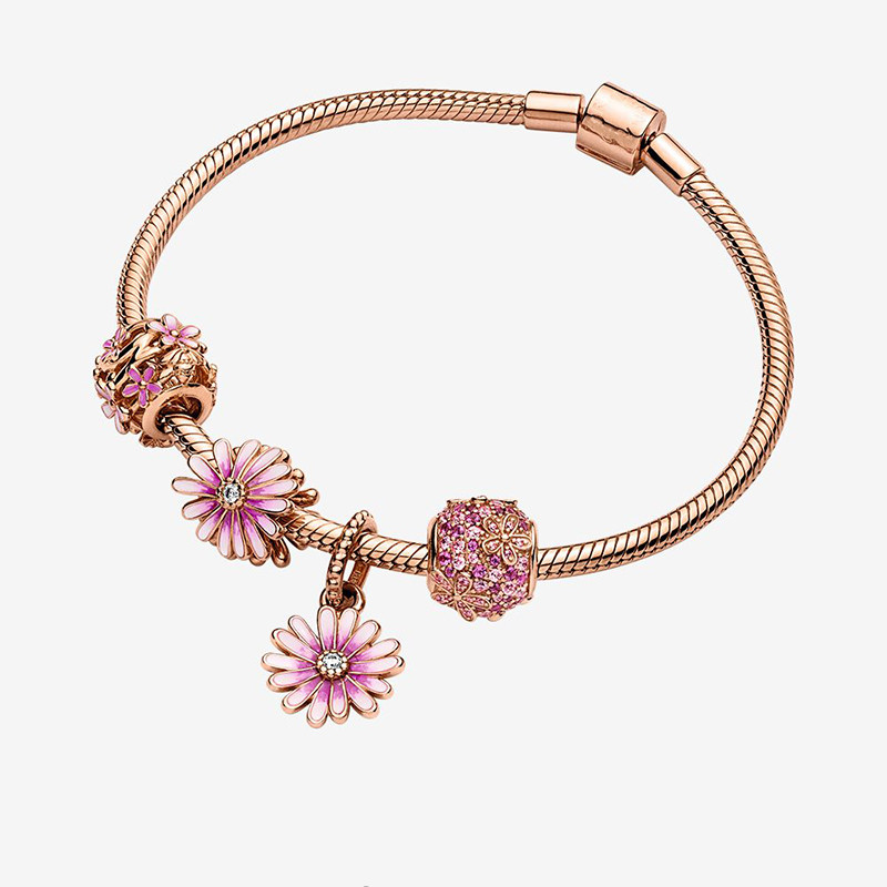 Hot sale 925 silver charms bracelets rose gold flower pendant classic designer jewelry lady party gift DIY fit Pandora bracelet for women with original box
Hot sale 925 silver charms bracelets rose gold flower pendant classic designer jewelry lady party gift DIY fit Pandora bracelet for women with original box