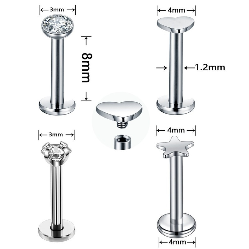 Navel Bell Button Rings 12Set 16G Labret Piercing Stud Lip Ring Set Crystal Jewelry Helix Tragus Earring Cartilage Nose Pircing 230628