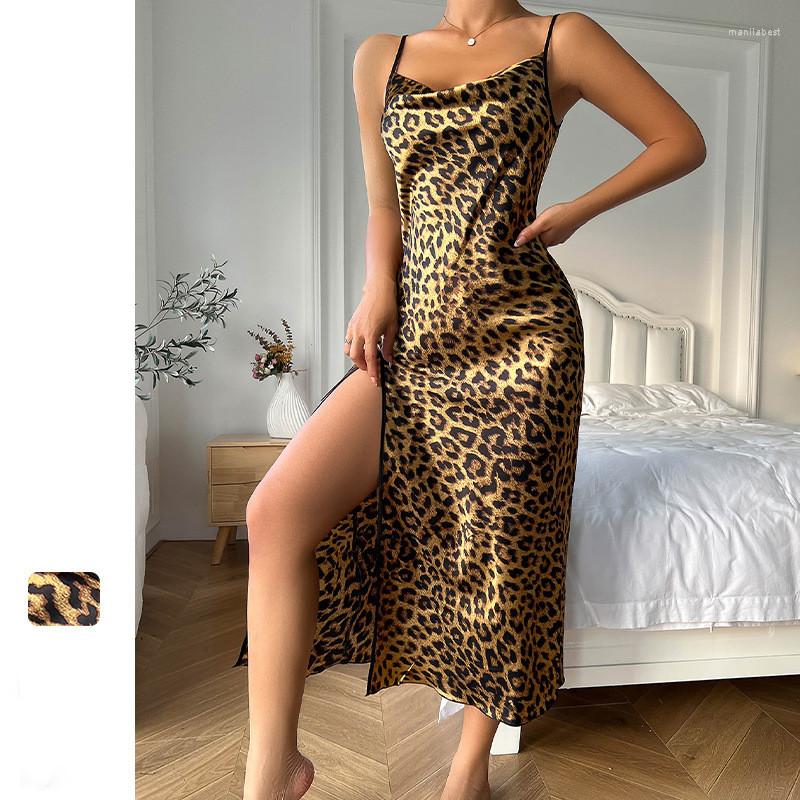 Women' Sleepwear Sexy Strap Backless Long Style Women Nightdress Printed Satin Nightwear Gown Homewear Home Dress Intimate Lingerie, Leopard
Women' Sleepwear Sexy Strap Backless Long Style Women Nightdress Printed Satin Nightwear Gown Homewear Home Dress Intimate Lingerie, Leopard