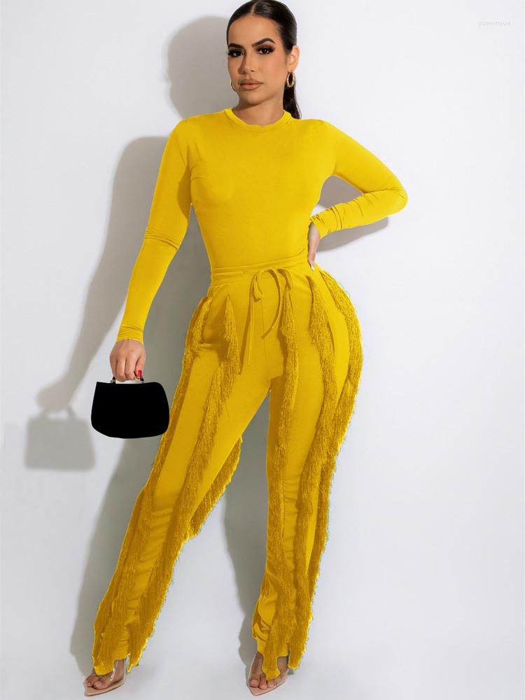 Women' Two Piece Pants KEXU Fall Soild Set Long Sleee Bodysuit Tops And Tassel Street Fashion Tracksuit 2 Elegant Chic Outfits, Green
Women' Two Piece Pants KEXU Fall Soild Set Long Sleee Bodysuit Tops And Tassel Street Fashion Tracksuit 2 Elegant Chic Outfits, Green