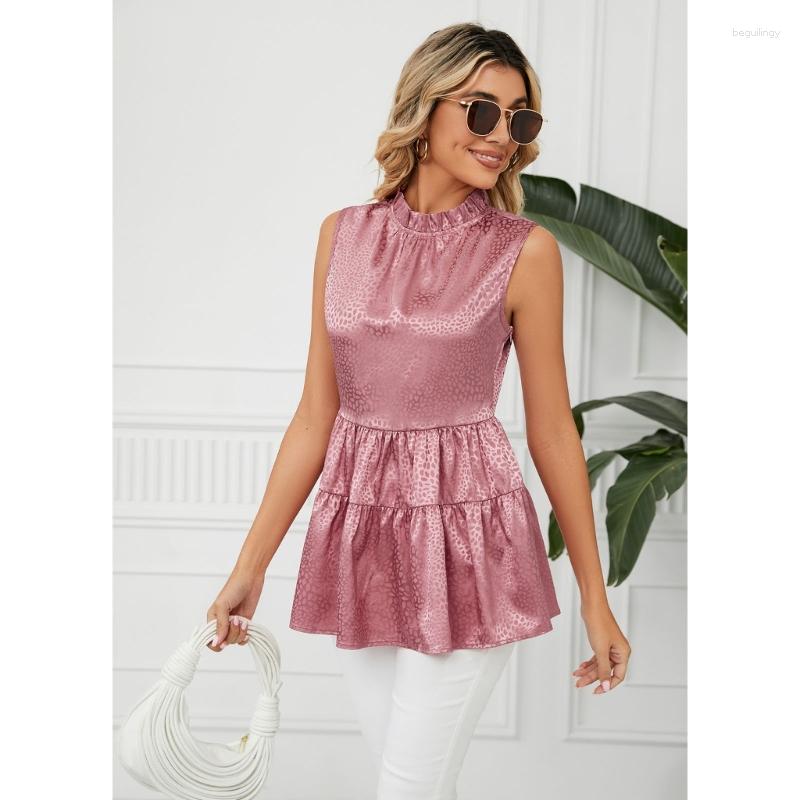 Women' Tanks Women Frill Mock Neck Sleeveless Shirt Dot Jacquard Ruffle Hem Loose Peplum Top, Black
Women' Tanks Women Frill Mock Neck Sleeveless Shirt Dot Jacquard Ruffle Hem Loose Peplum Top, Black