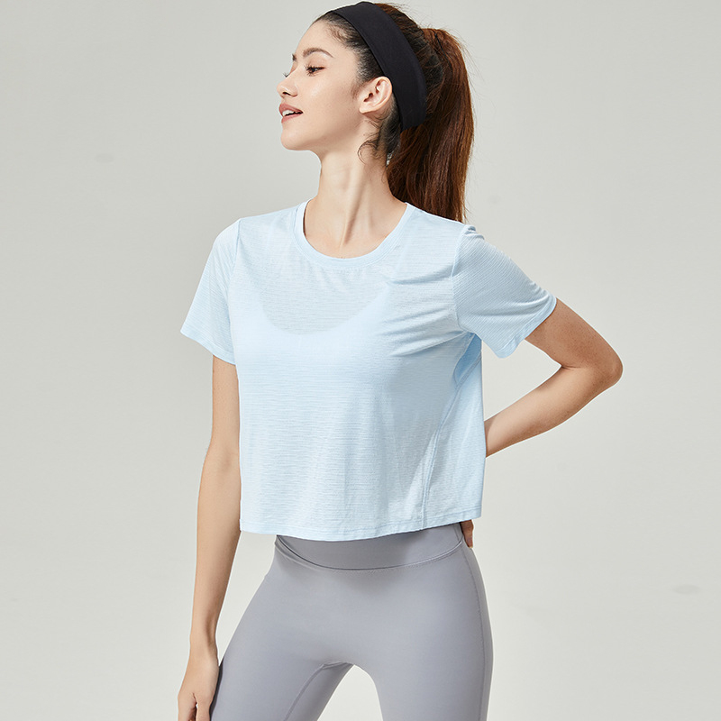 lu Summer new yoga clothes mesh stitching horizontal point print loose breathable short round neck blouse short-sleeved T-shirt woman, White
lu Summer new yoga clothes mesh stitching horizontal point print loose breathable short round neck blouse short-sleeved T-shirt woman, White