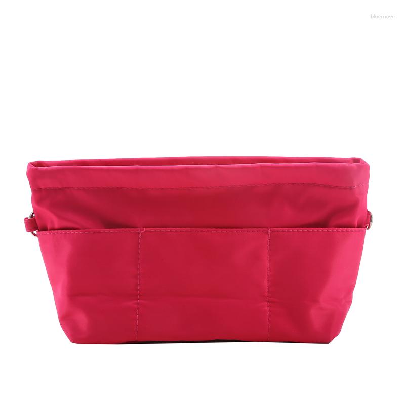 Cosmetic Bags Women Solid Color Drawstring Handbag Purse Insert Organizer Nylon Bag Portable Finishing