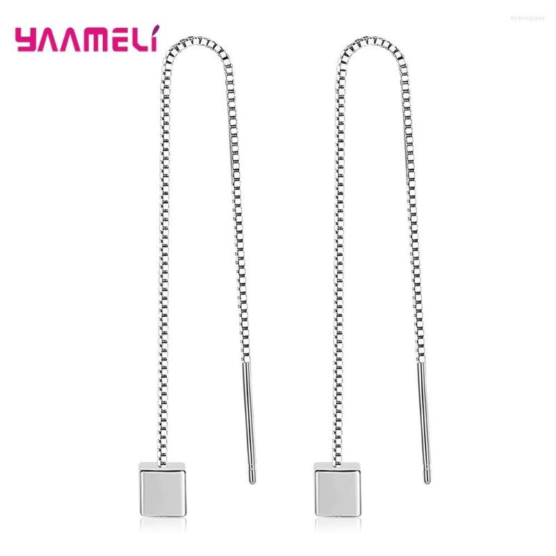 Dangle Earrings Solid 925 Sterling Silver Fashion Women Jewelry Simple Geometric Long Box Chain Thread For Party Accessory
Dangle Earrings Solid 925 Sterling Silver Fashion Women Jewelry Simple Geometric Long Box Chain Thread For Party Accessory