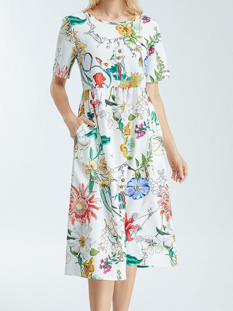 Casual Dresses Women Floral Midi Long Dress Short Sleeve Crew Neck Loose A-line Summer Elegant Chic Streetwear
Casual Dresses Women Floral Midi Long Dress Short Sleeve Crew Neck Loose A-line Summer Elegant Chic Streetwear